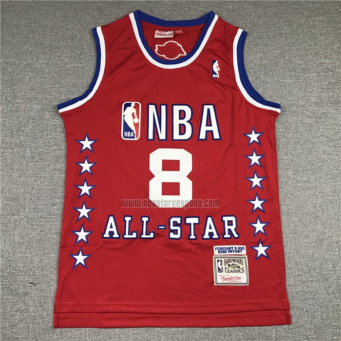 Camiseta All Star 2003 Kobe Bryant NO 8 Hardwood Classics Rojo